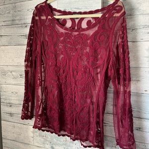 Lace top with embroidered details